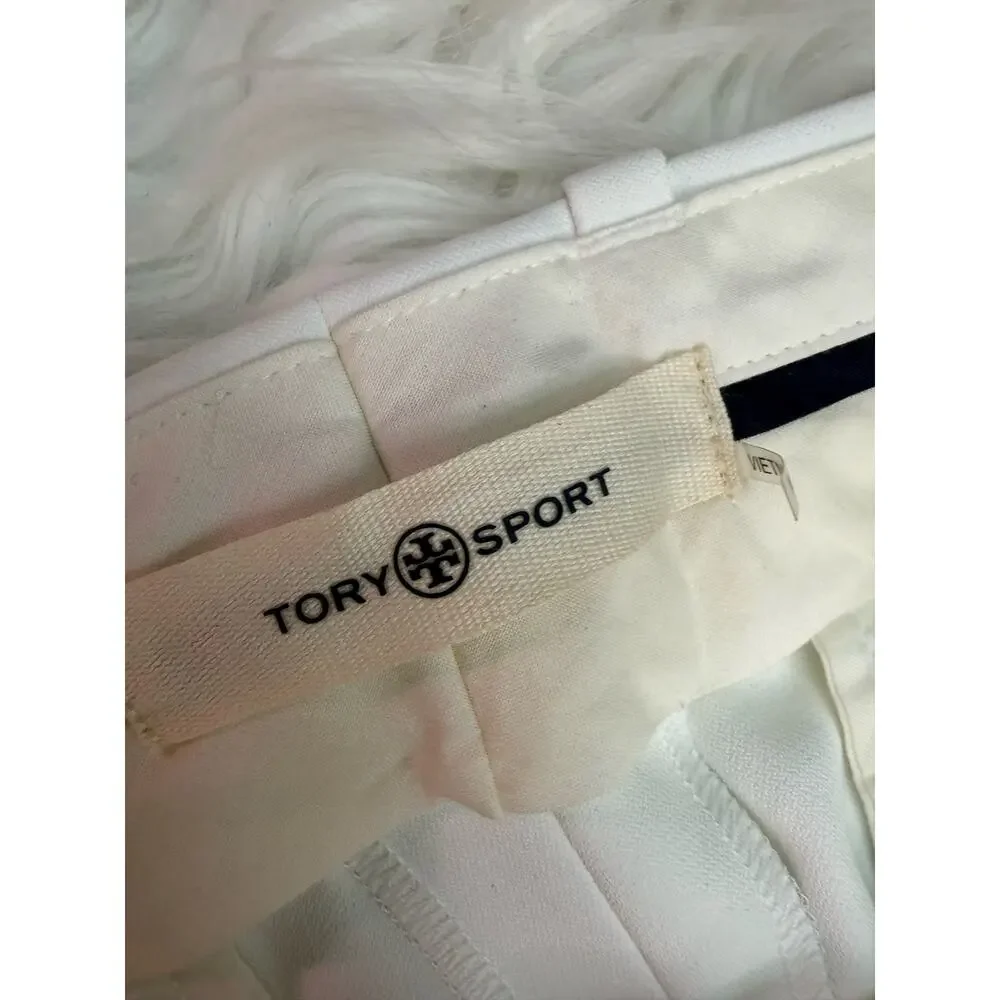 Tory Burch Sport Tech Twill Golf Pant Snow White Size 4 NWT Athleisure Preppy
